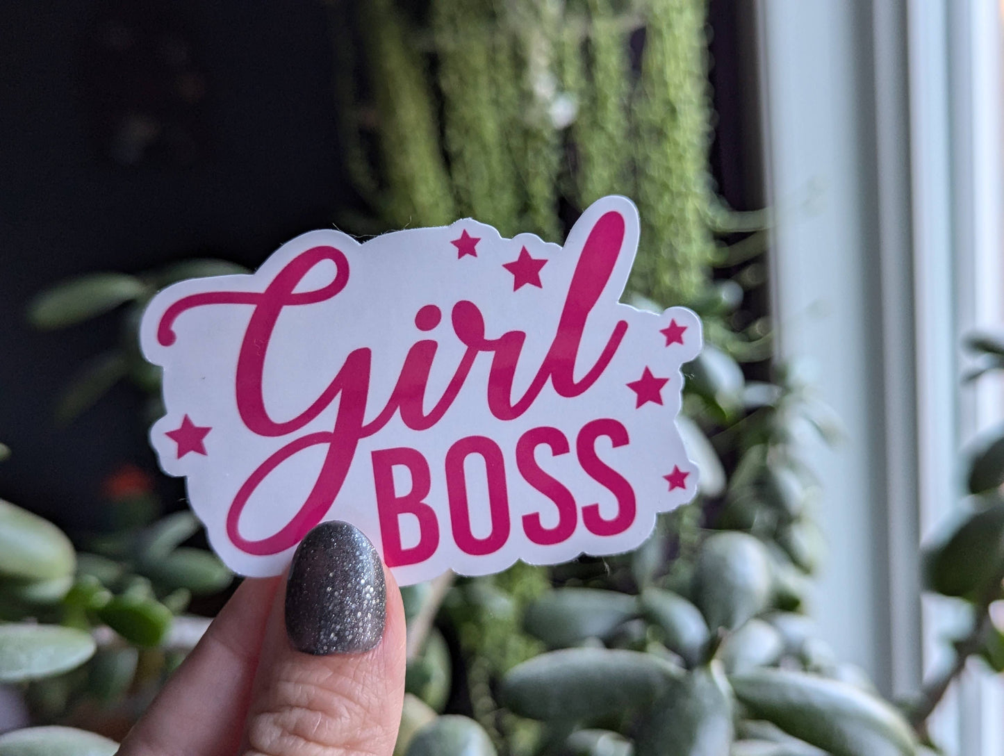 Moonlit Creations - Girl boss vinyl sticker, small women opened business merch