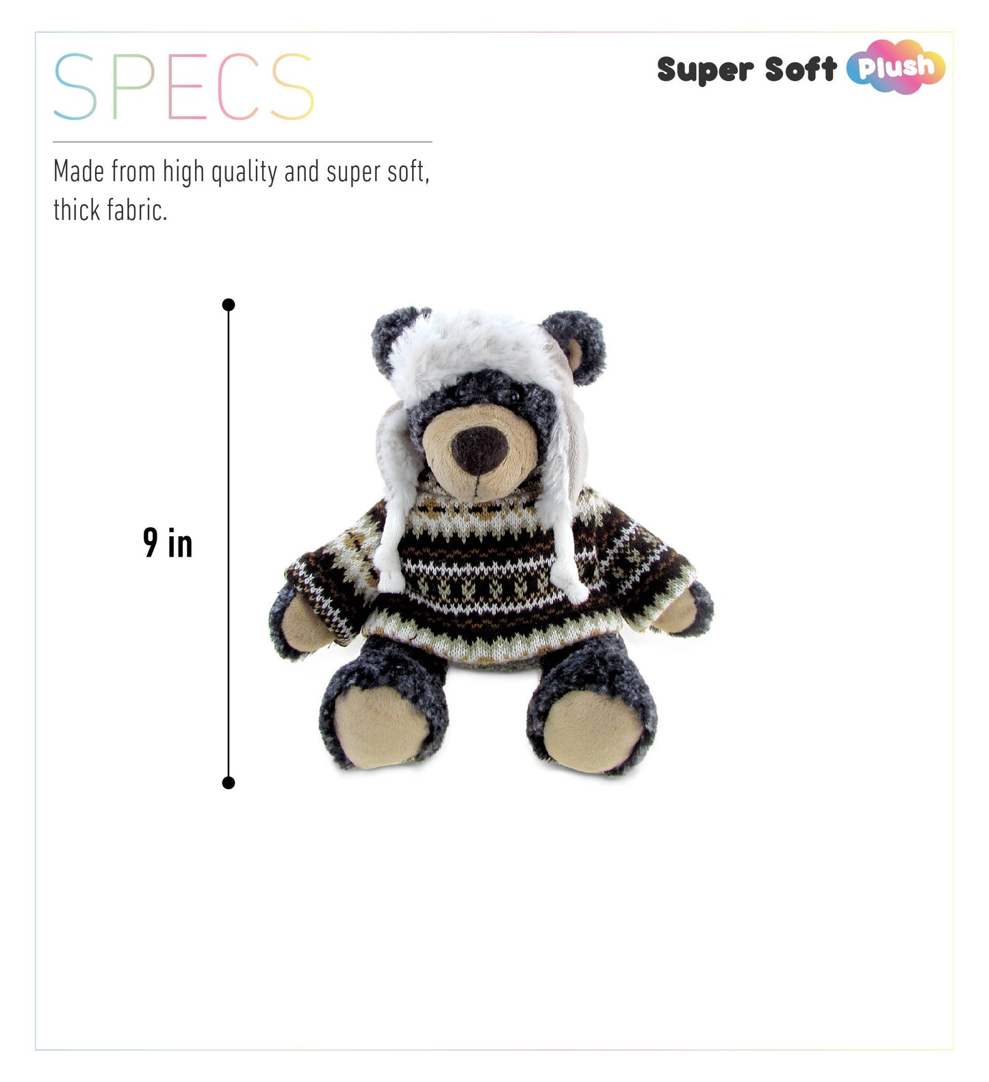 Bear with sweater and hat