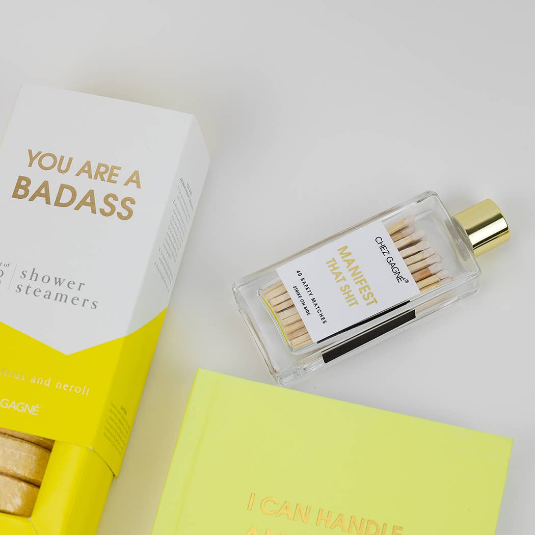 Manifest That Shit Glass Bottle Safety Matches