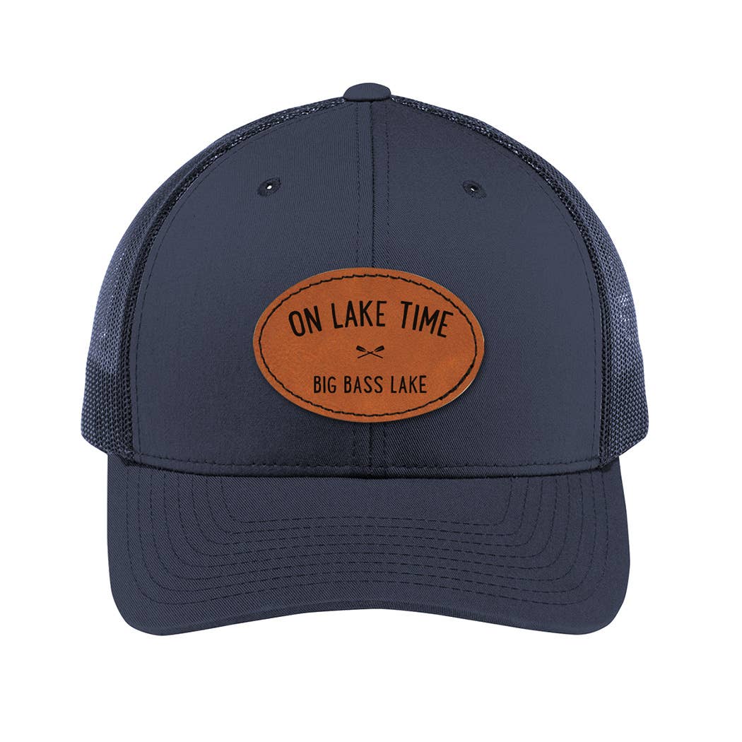 On Lake Time Leatherette Patch Hat