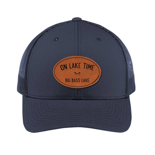 On Lake Time Leatherette Patch Hat