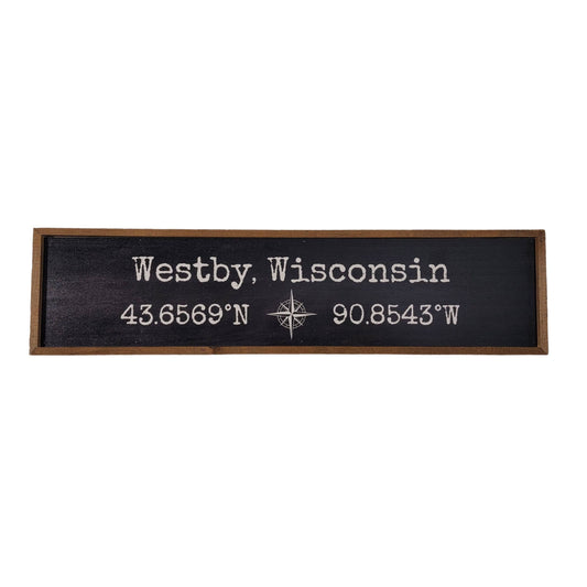 24x6 Deep Creek Coordinate Sign With Compass