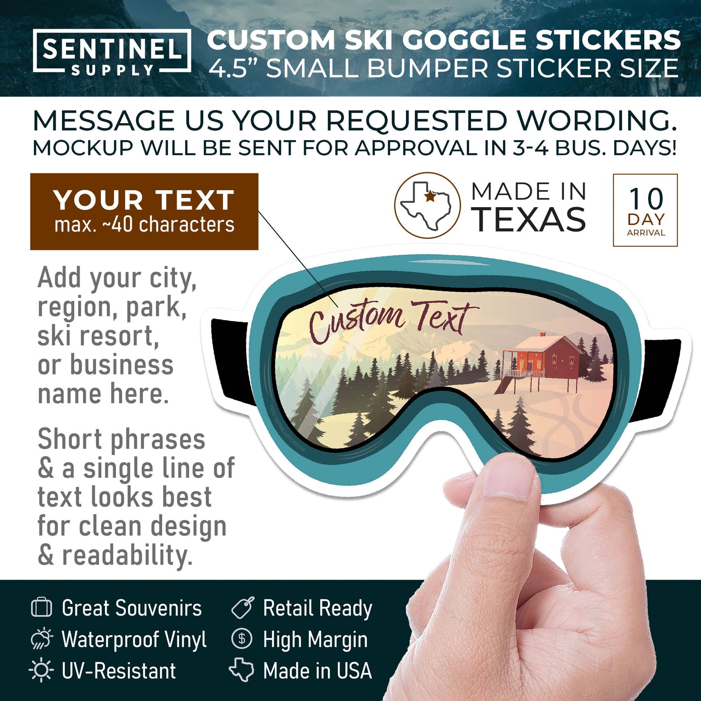 Wisp Ski Goggle Mountain Sticker