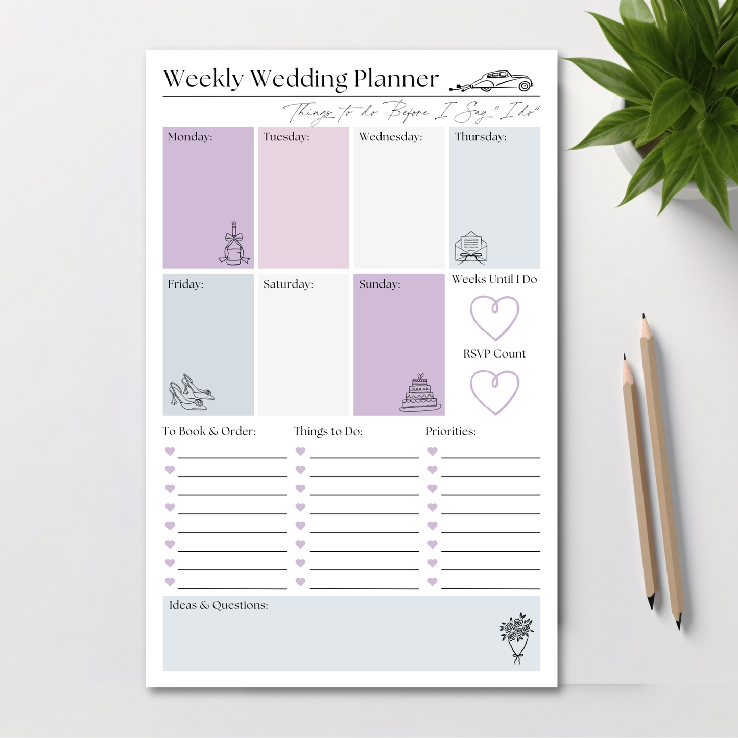 Weekly Wedding Planner