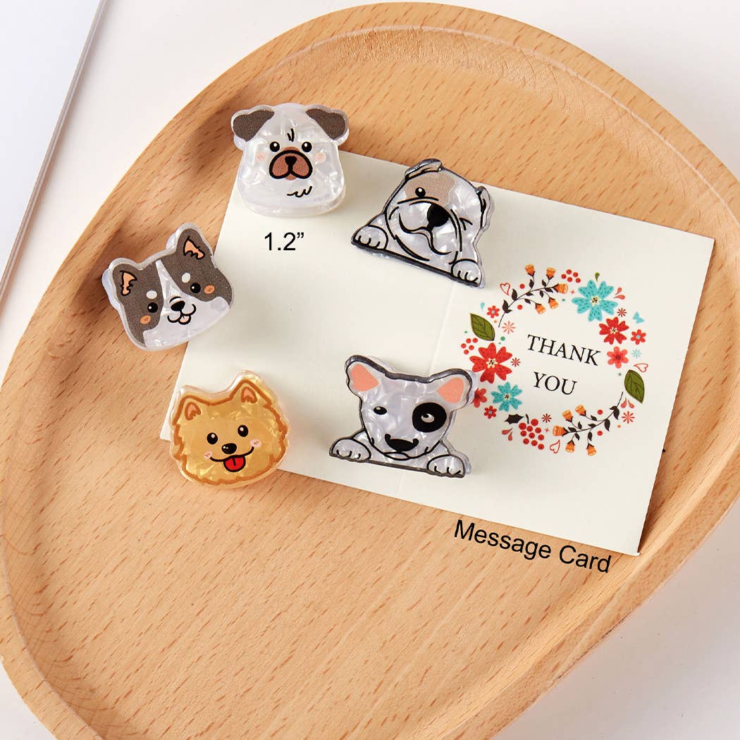 Dogs Assorted Mini Hair Clip Set
