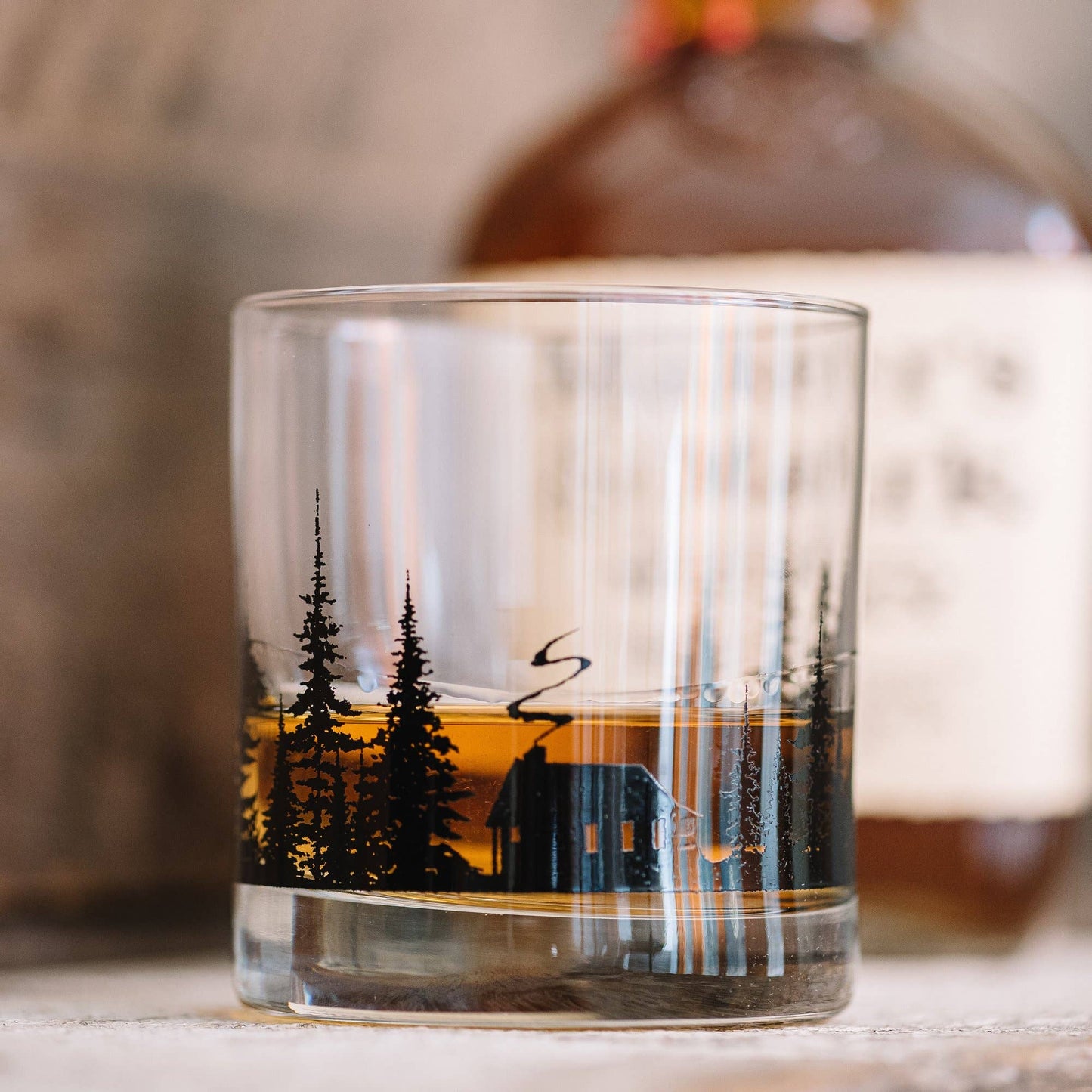 Cabin in the Forest Whiskey Glasses