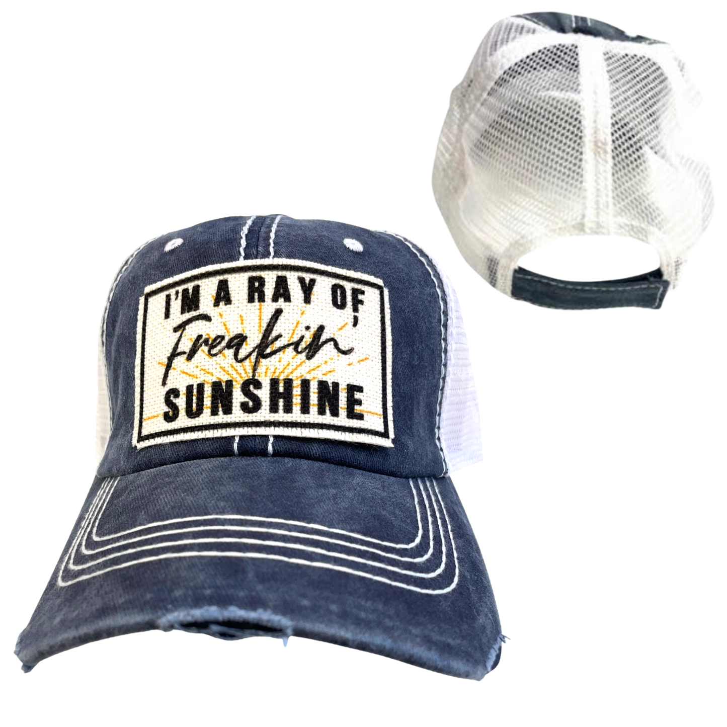 dkhandmade - I'M A RAY OF FREAKIN' SUNSHINE | UNISEX HAT | DISTRESSED