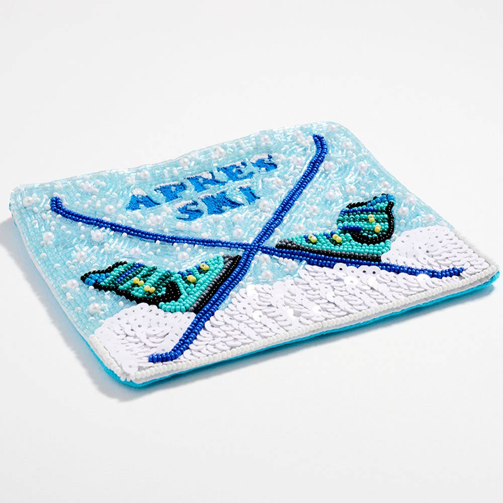 Apres Ski Seed Beaded Mini Pouch Bag