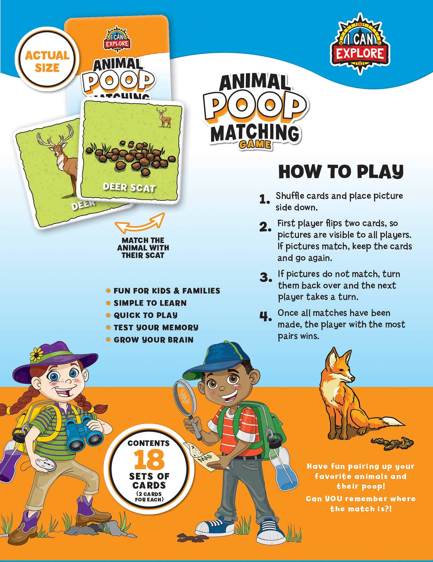 Animal Poop Matching Game