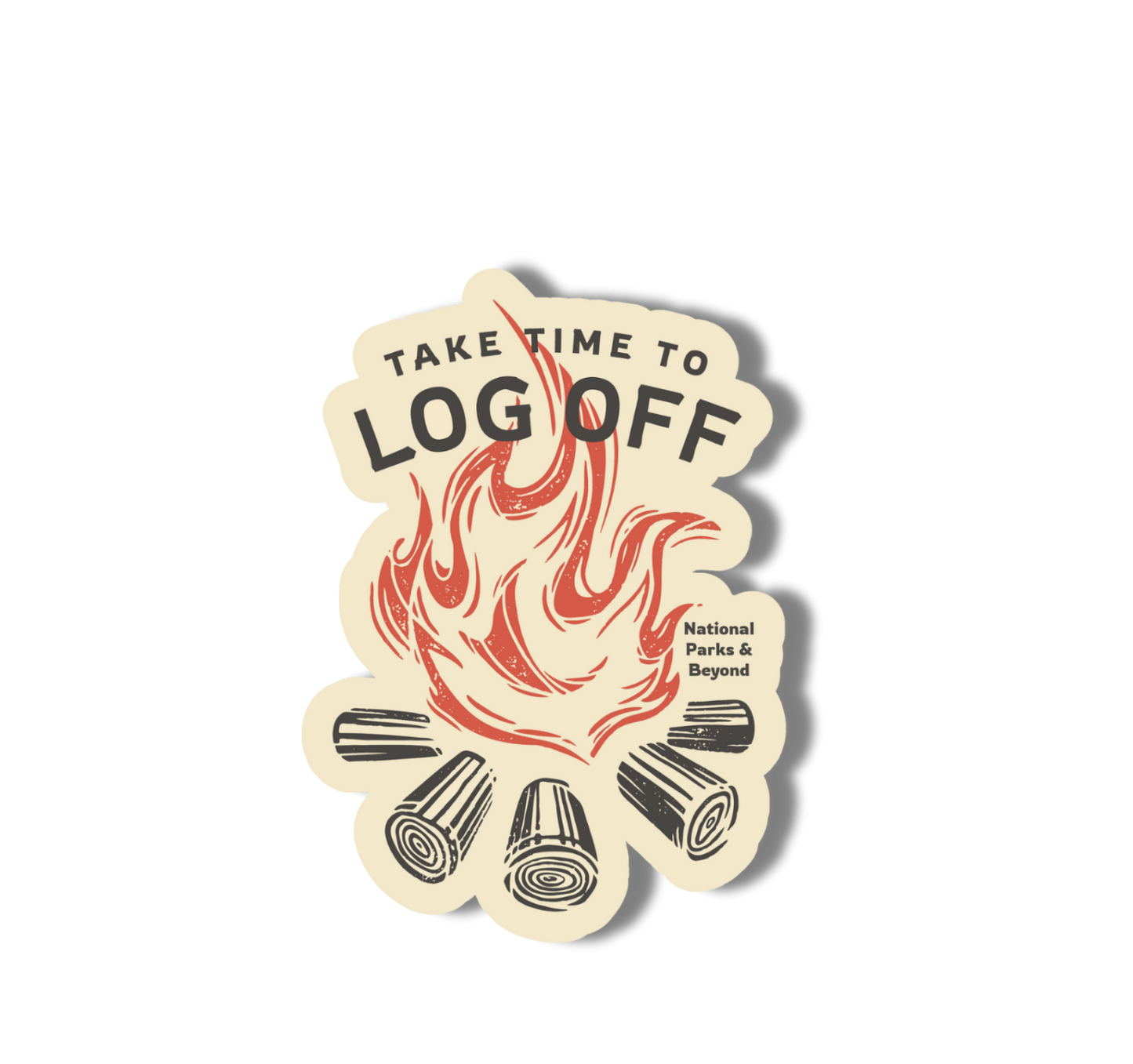 National Parks and Beyond - Take Time To Log Off Camping Sticker
