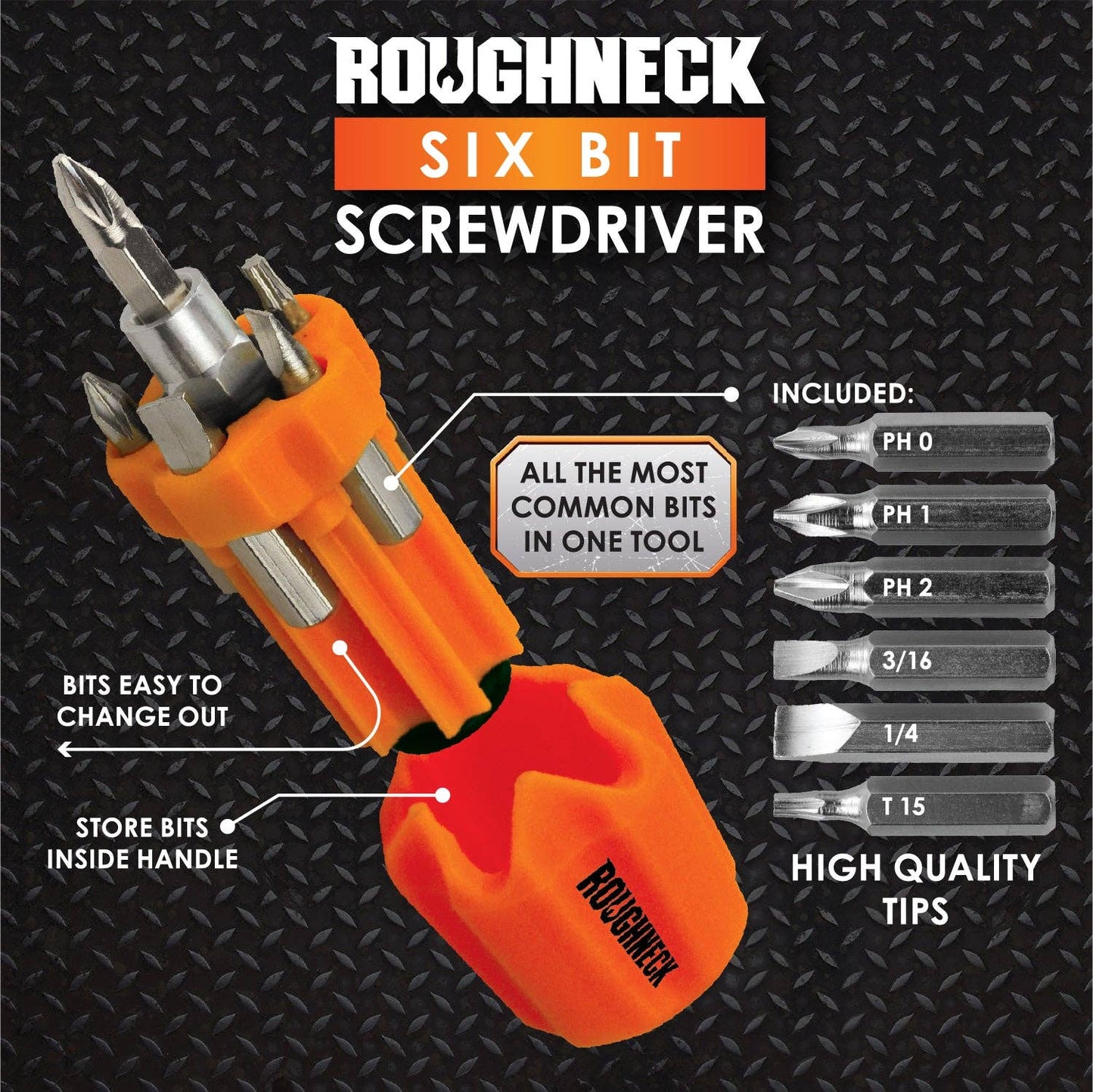 Screwdriver Short Handle with 6 Bits