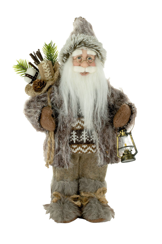 Starlight Collection - Brown Woodsy Santa Figurine with Lantern
