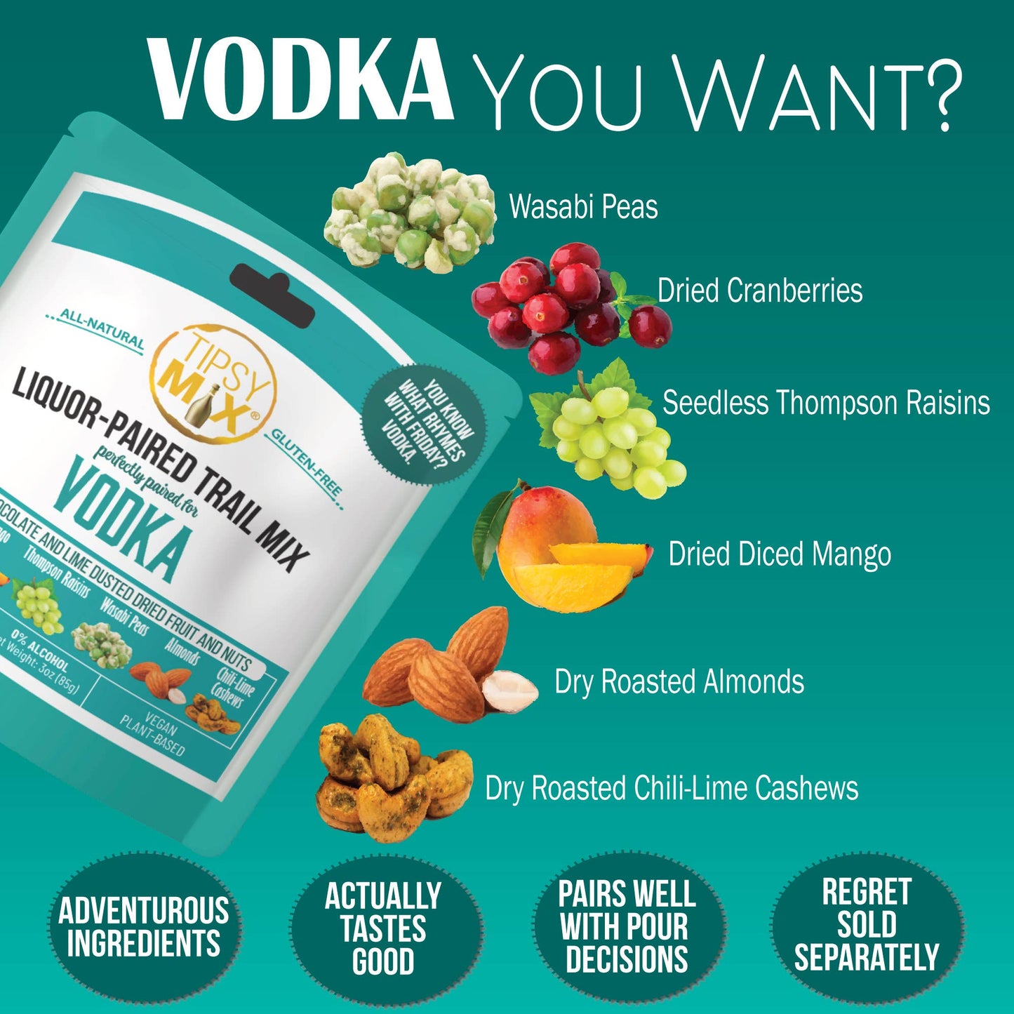 Liquor-Paired Trail Mix - Vodka