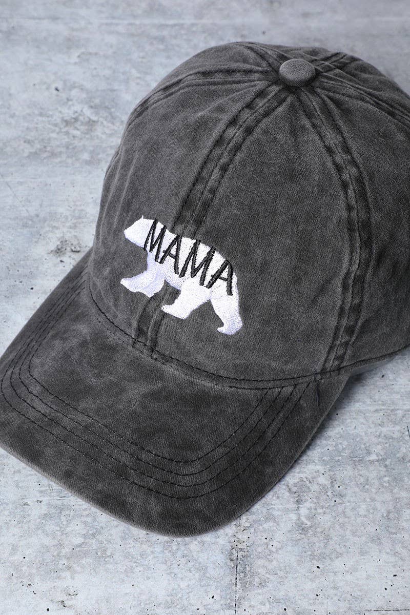 Mama Bear Washed Cotton Cap