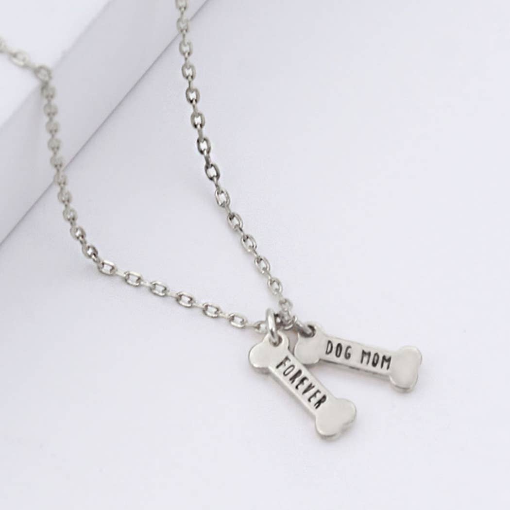 Gold-Dipped Bone Dog Mom Necklace