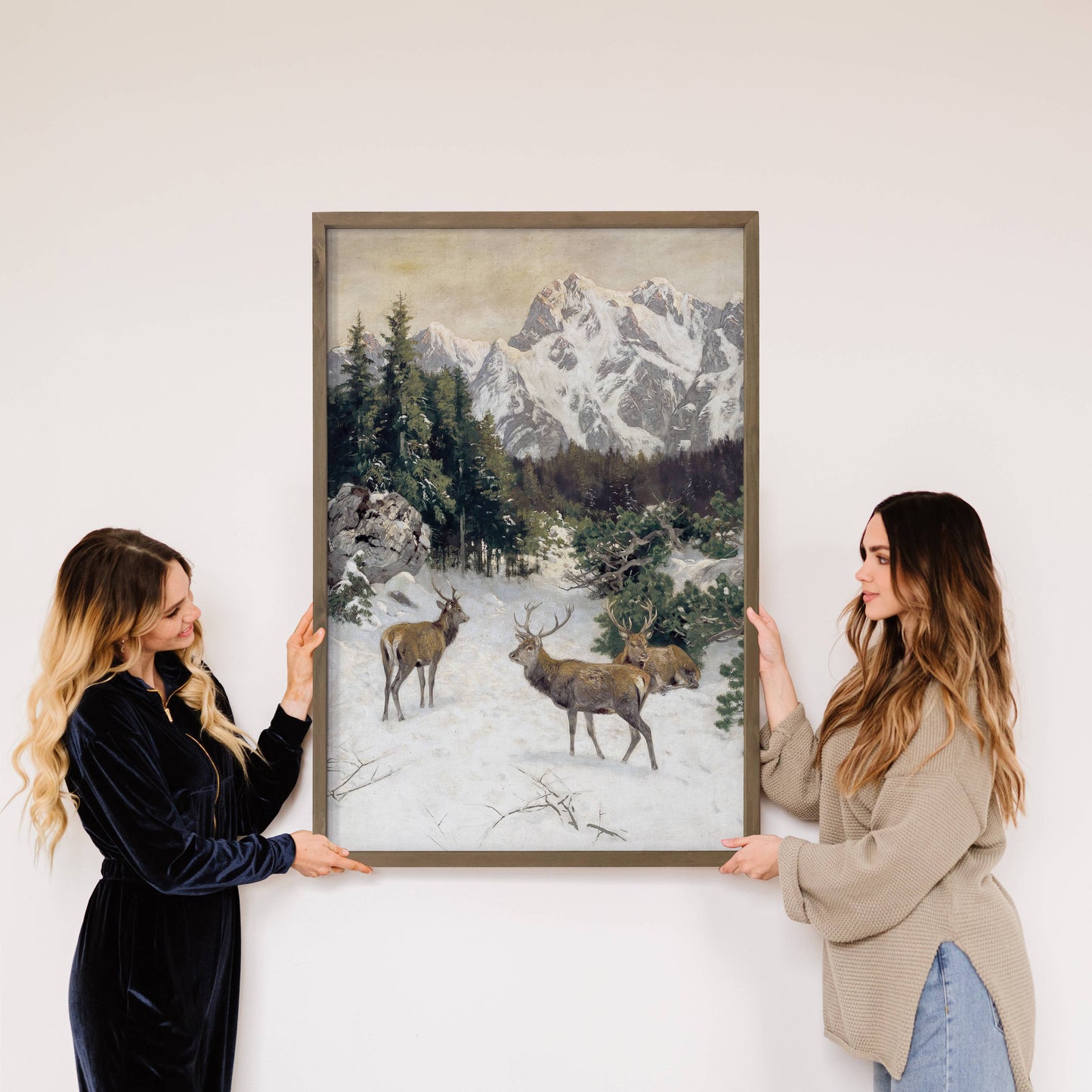 Winter Deer Mountains