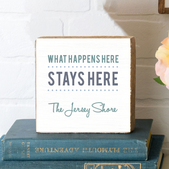 DCL What Happens Here Decorative Wooden Block