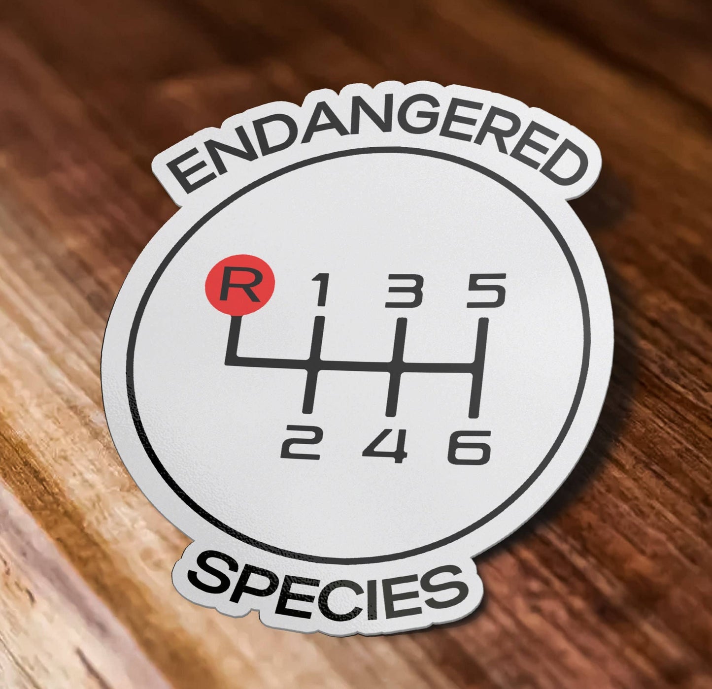 Endangered Species Sticker, Six Speed Manual Car Sticker, Manual Driver Waterproof Vinyl Sticker Decal for Car, Waterbottle and, Laptop