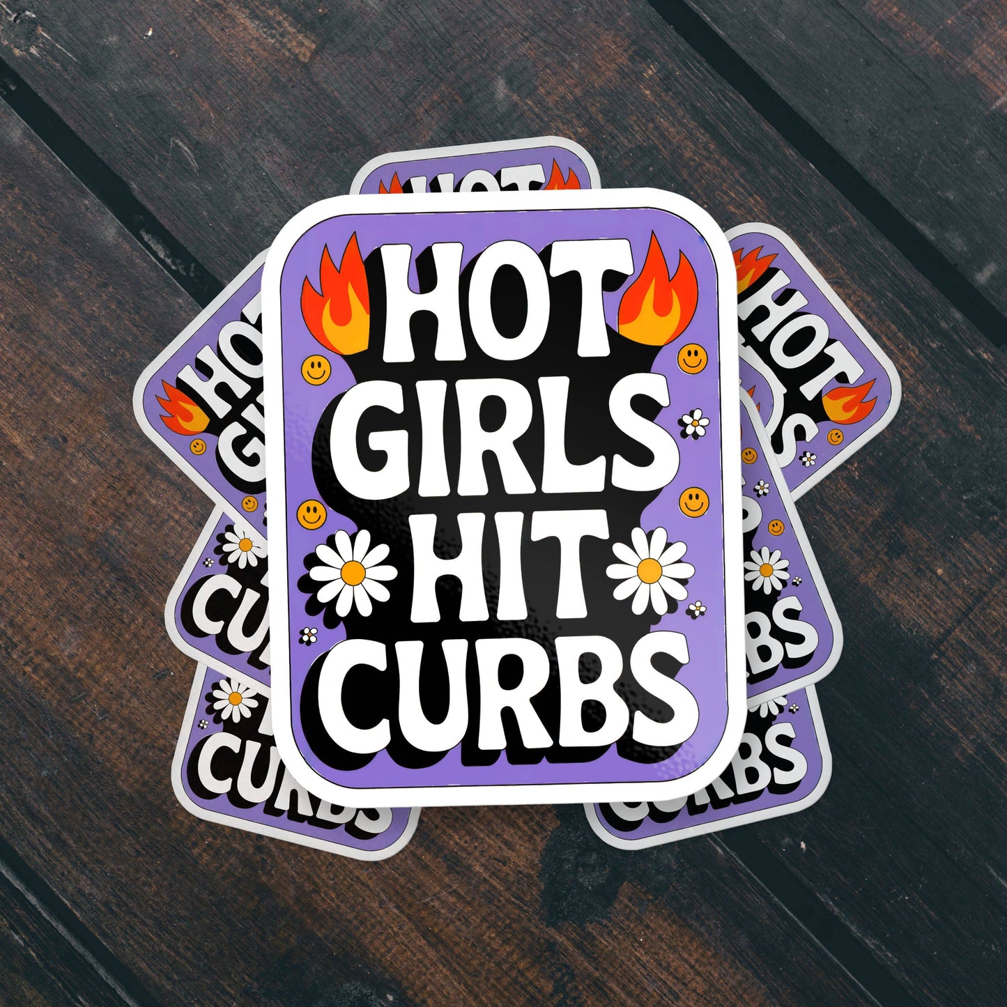 Hot Girls Hit Curbs Sticker