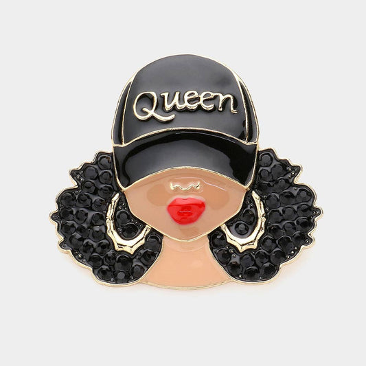 Enamel Queen Woman Pin Brooch