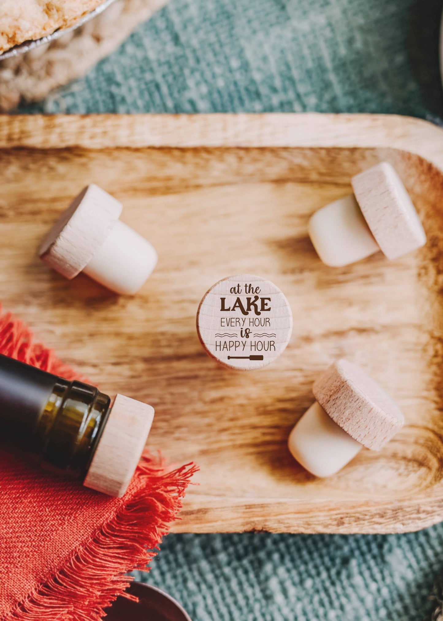 Engraved Lake Wine Bottle Stoppers