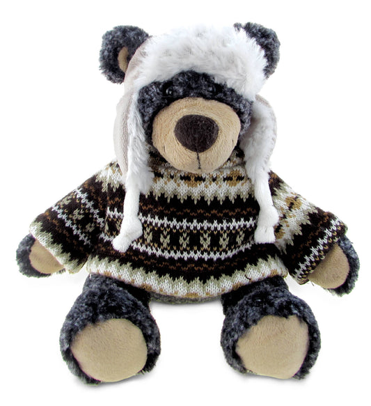 Bear with sweater and hat