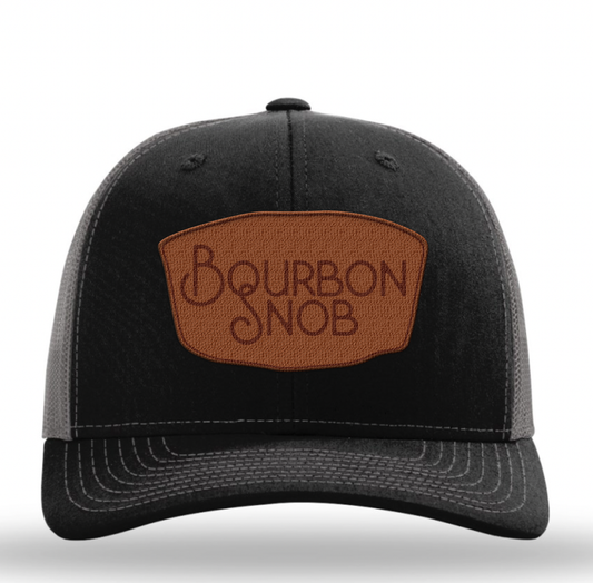Bourbon Snob Bourbon Whiskey Leather Patch Hat
