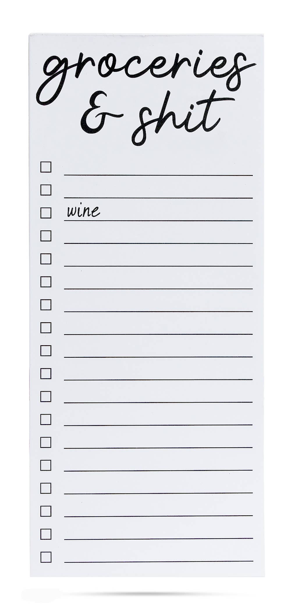 ellembee gift - Groceries & shit (wine) snarky printed list pad 50 sheets