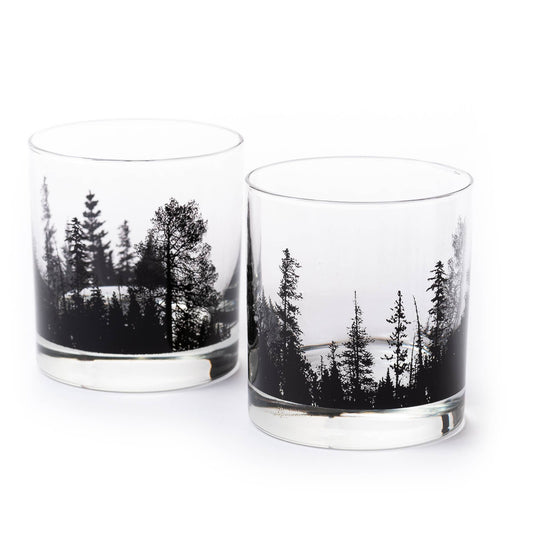 Forest Landscape Whiskey Glasses