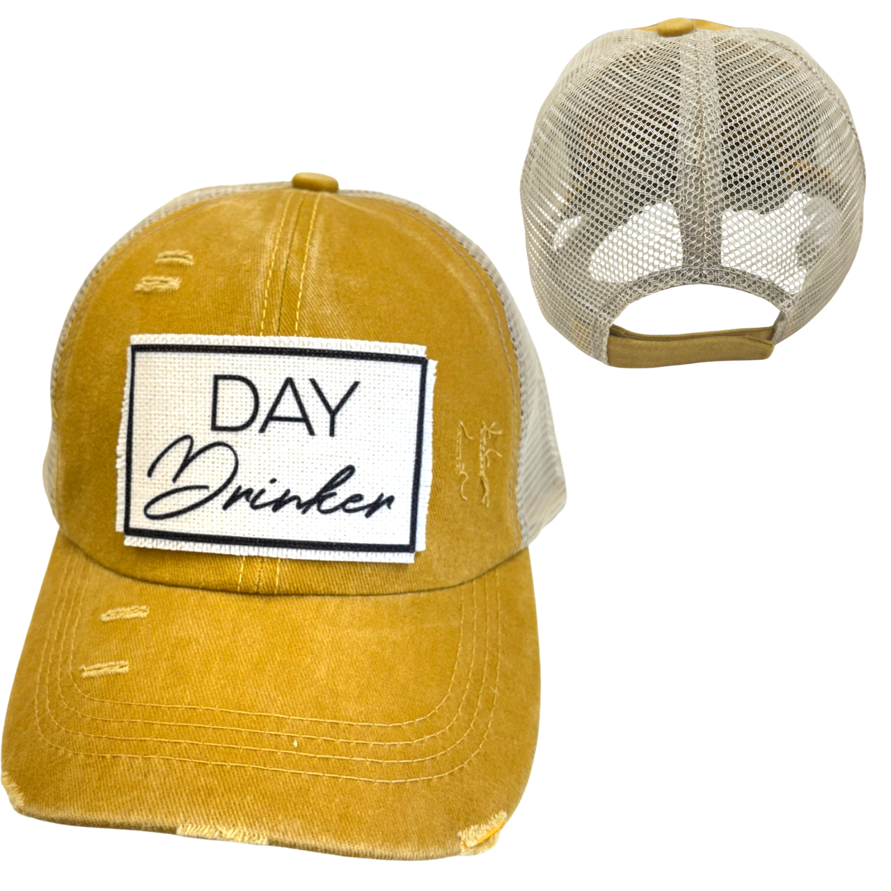 dkhandmade - DAY DRINKER BALL CAP | UNISEX HAT | DISTRESSED
