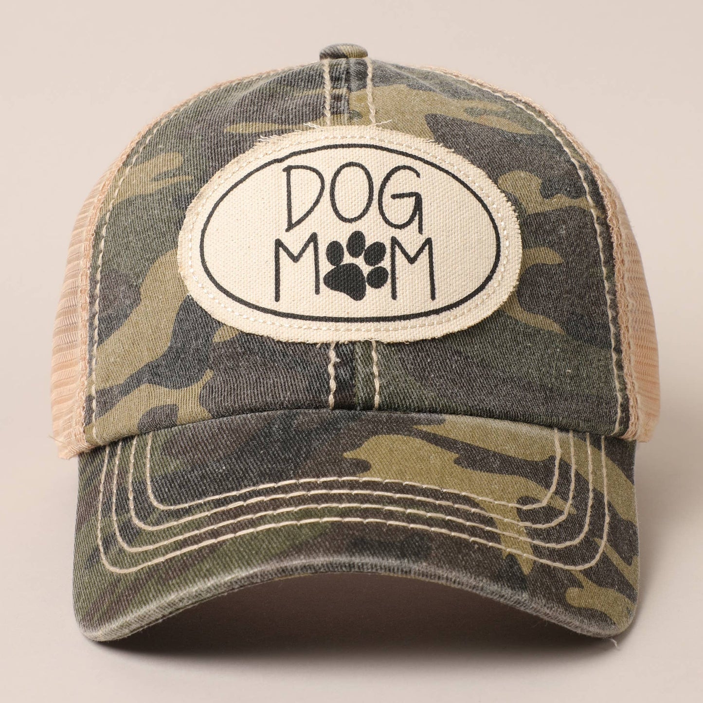 Dog Mom Canvas Mesh Back Cap