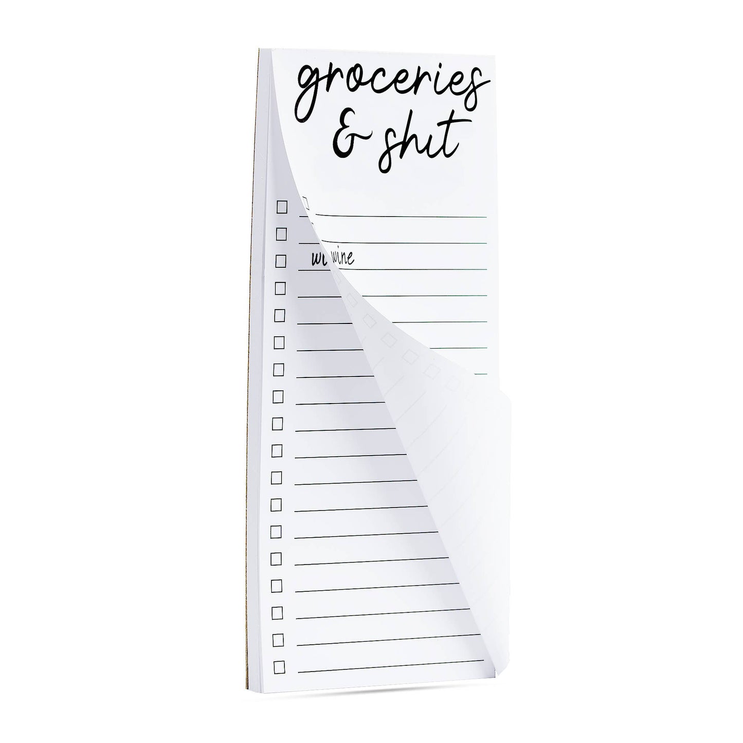 ellembee gift - Groceries & shit (wine) snarky printed list pad 50 sheets