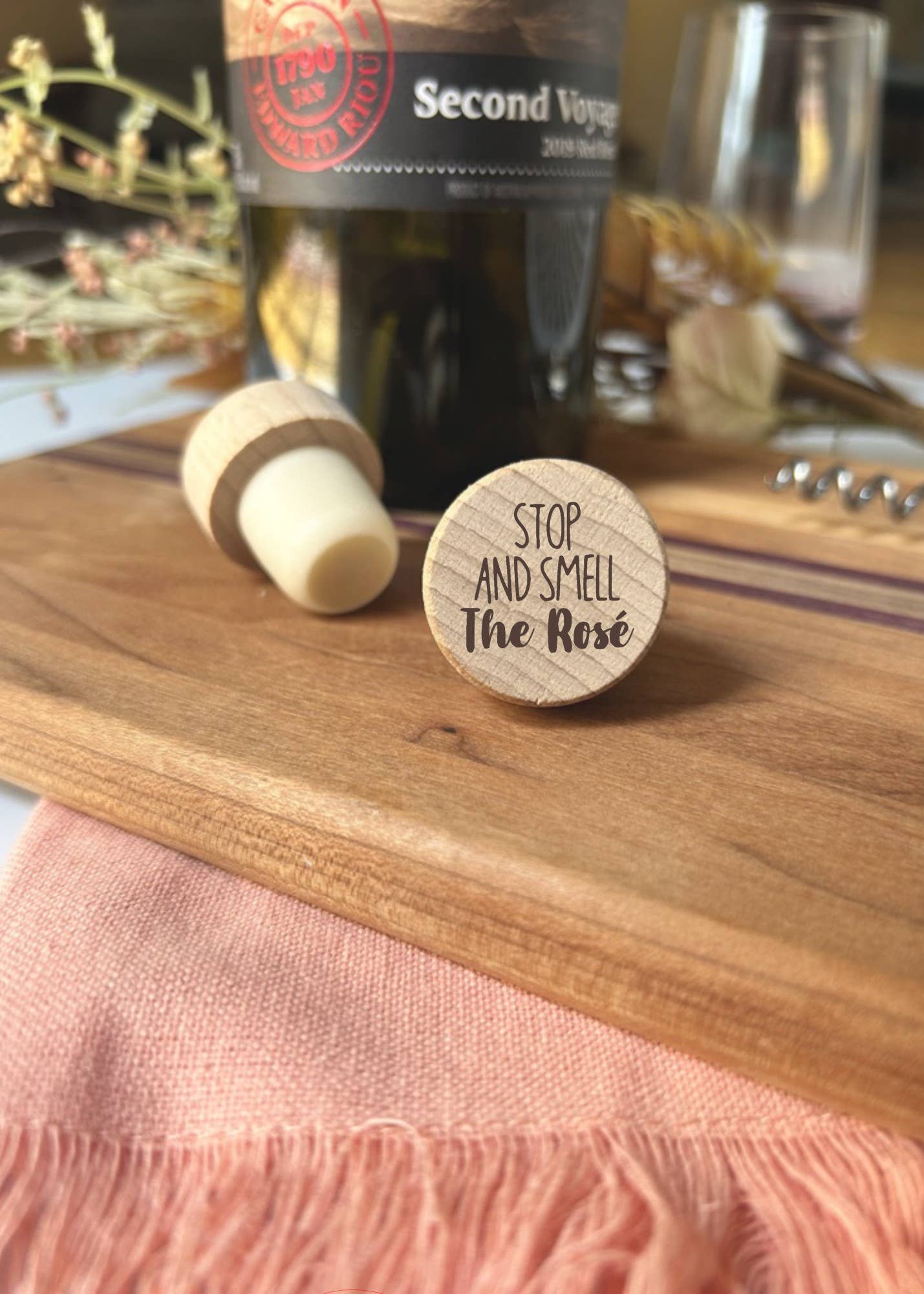 Engraved Funny Wine Bottle Stoppers - Pack of 4 Toppers