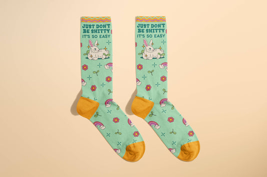 FUN CLUB - Just Don't Be Shiity Socks (funny sock, funny gift, novelty