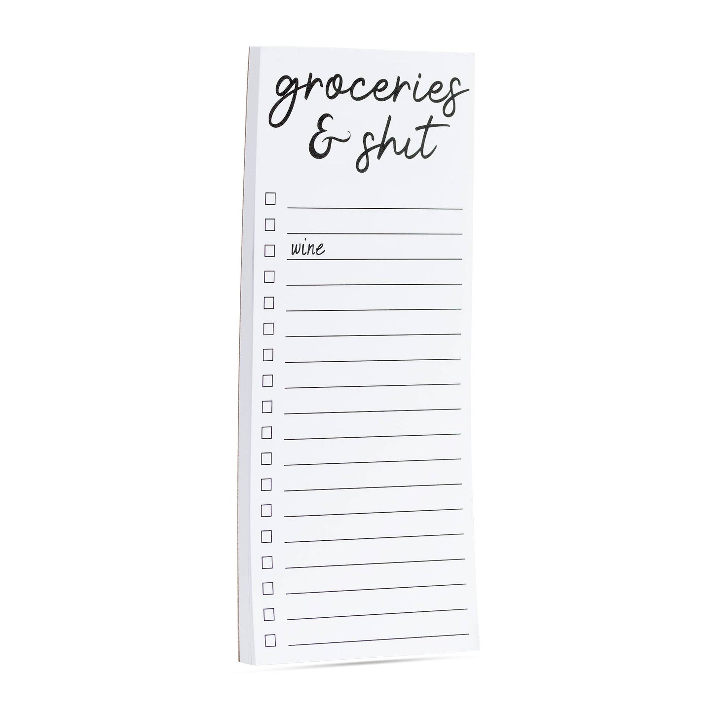 ellembee gift - Groceries & shit (wine) snarky printed list pad 50 sheets