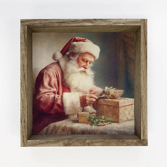 Vintage Santa Wood picture
