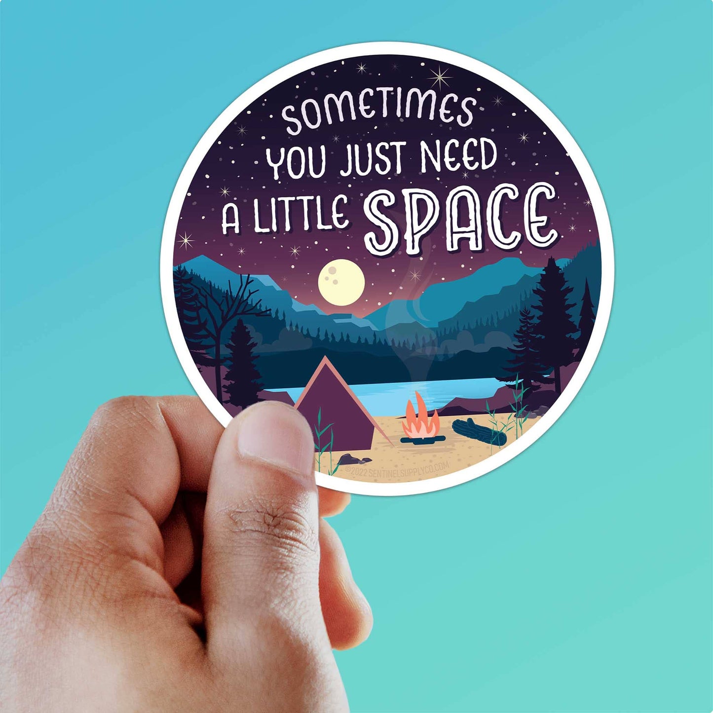 Just Need a Little Space Camping Sticker