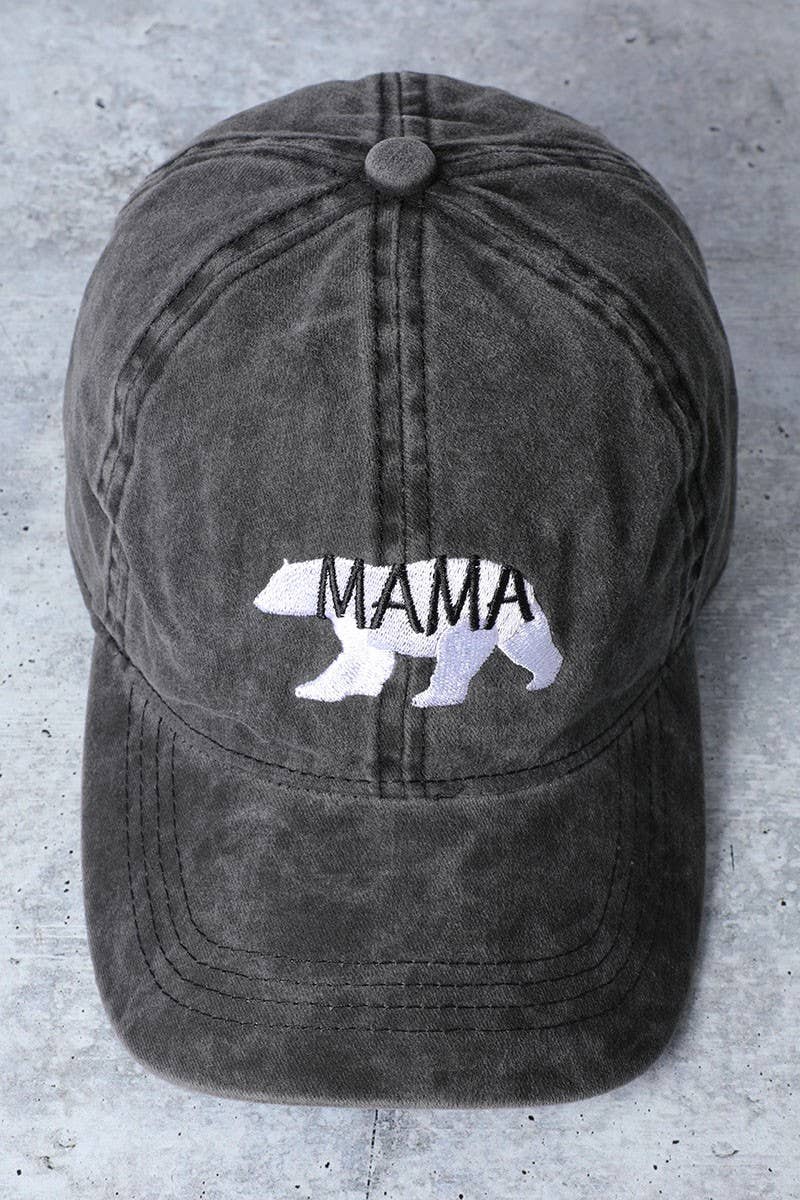 Mama Bear Washed Cotton Cap