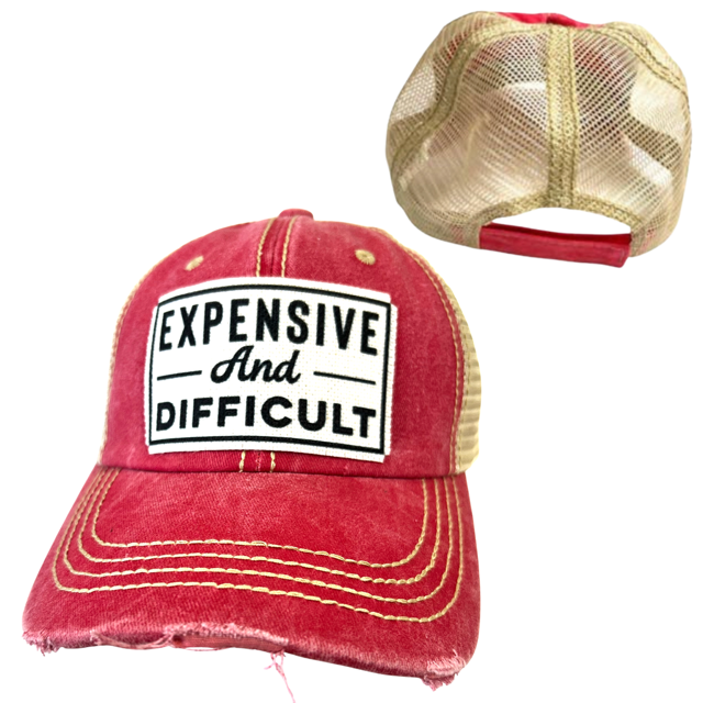 dkhandmade - EXPENSIVE AND DIFFICULT | UNISEX HAT | DISTRESSED