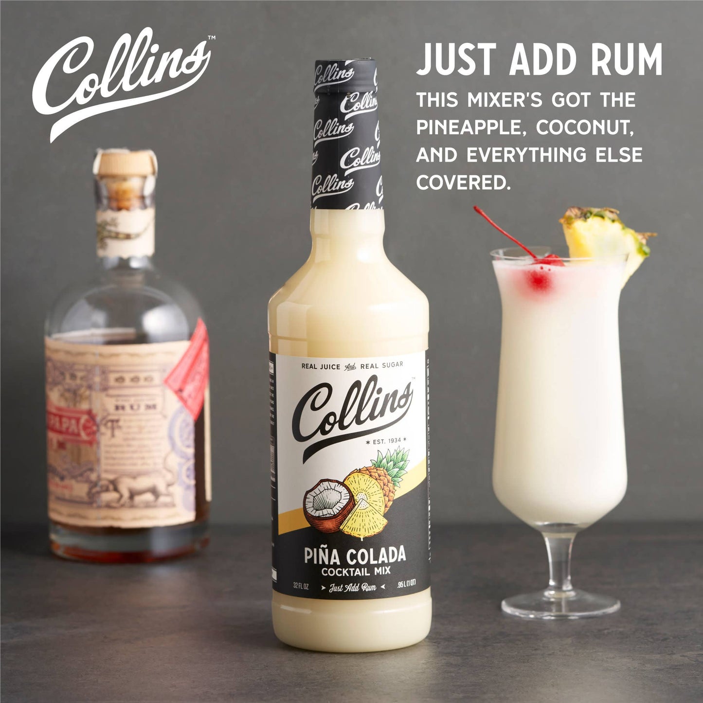 Real Sugar Pina Colada Cocktail Mix - 32 oz