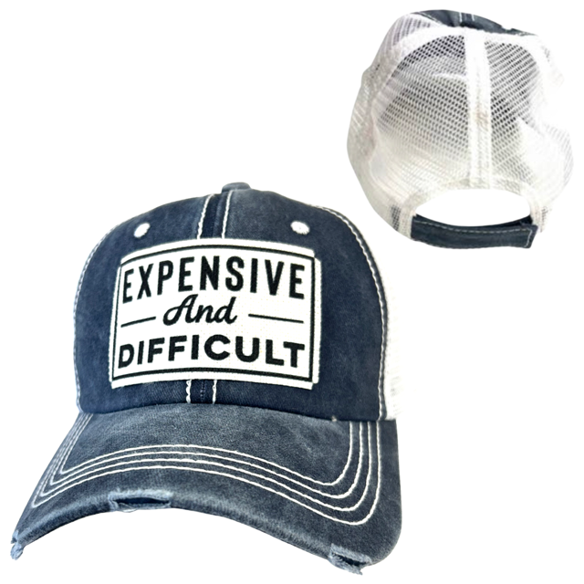 dkhandmade - EXPENSIVE AND DIFFICULT | UNISEX HAT | DISTRESSED