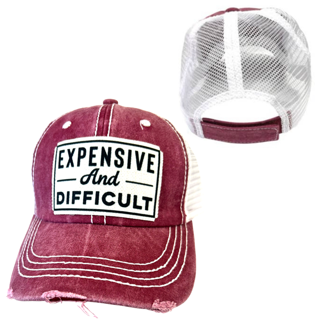 dkhandmade - EXPENSIVE AND DIFFICULT | UNISEX HAT | DISTRESSED