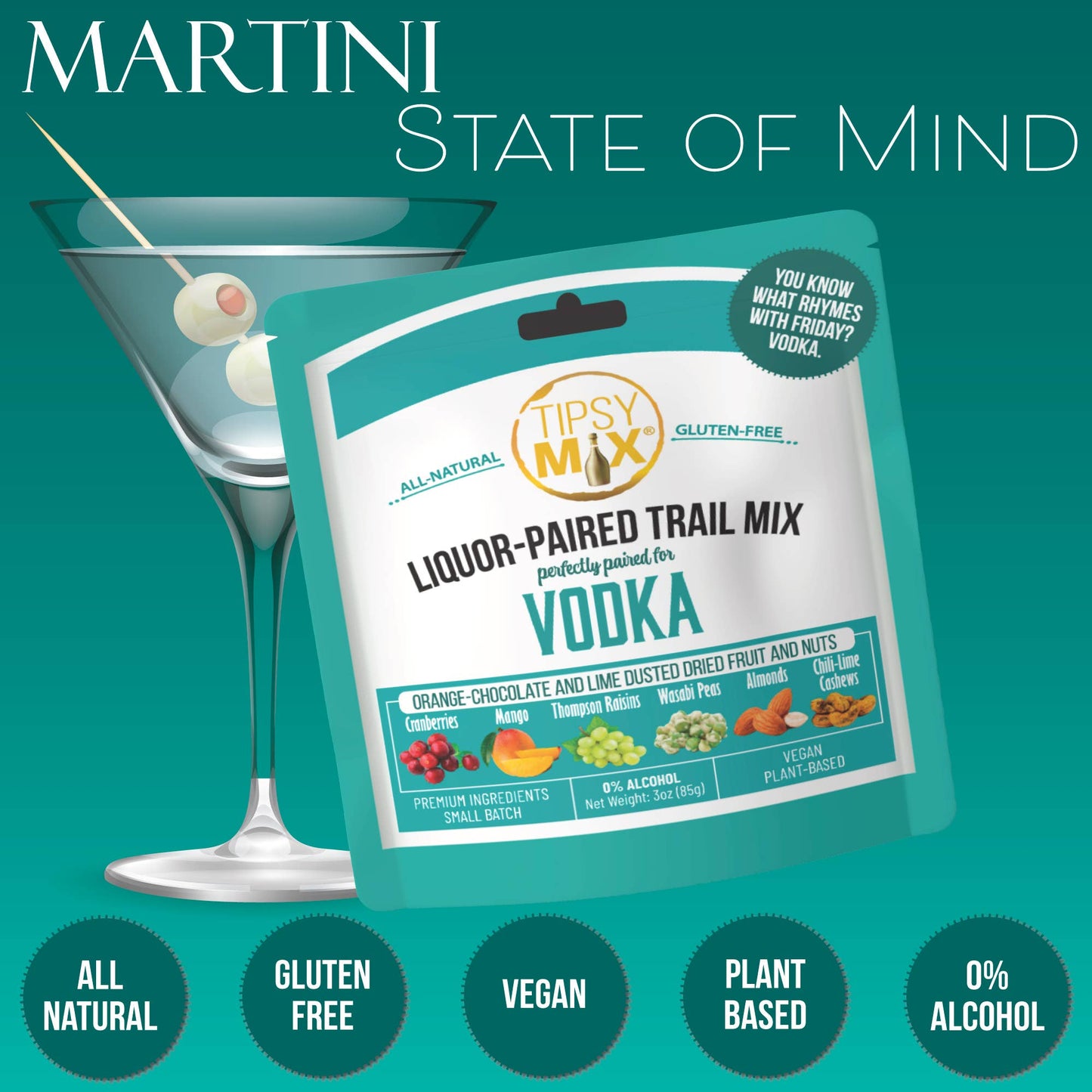 Liquor-Paired Trail Mix - Vodka