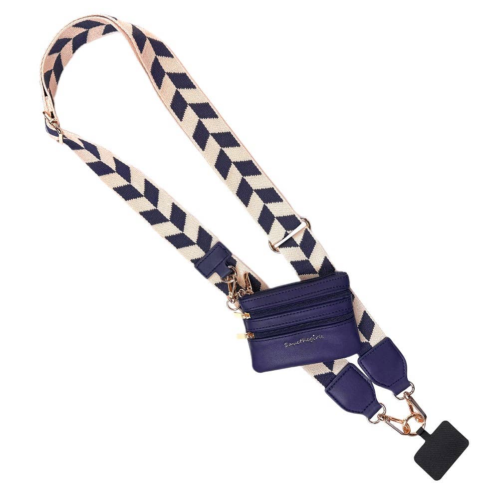Clip & Go Strap with Zippered Pouch – Chevron Collection