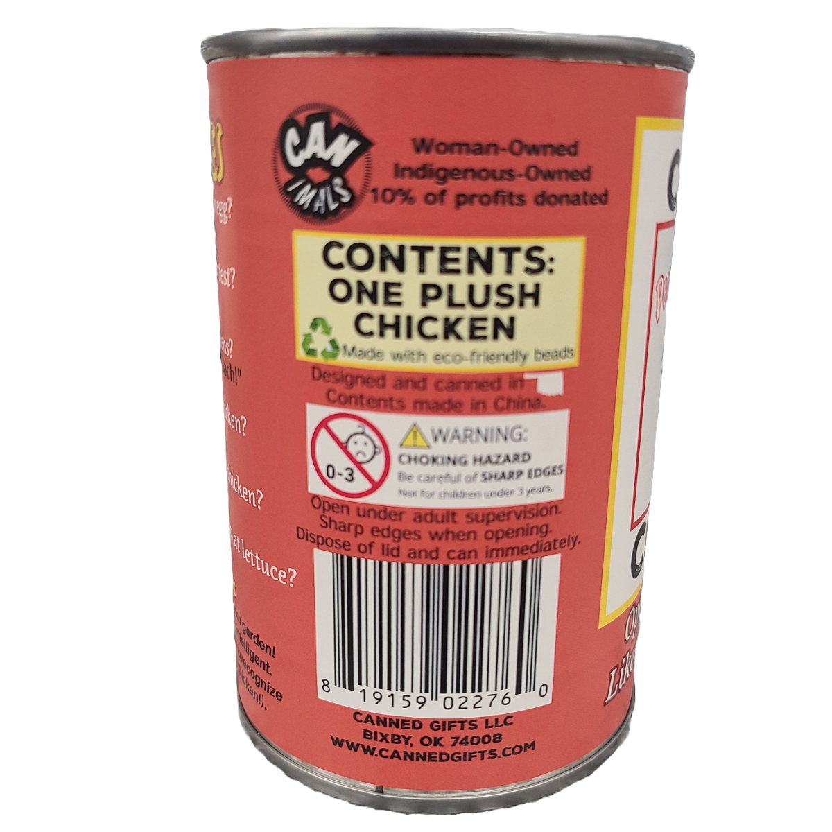 Canned Gifts - Canned Chicken | Farm Animal Plush w/Jokes | Unique Gift