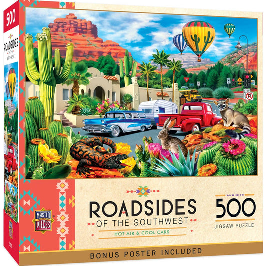Roadsides of the Southwest - Hot Air & Cool Cars 500 Piece Jigsaw Puzzle