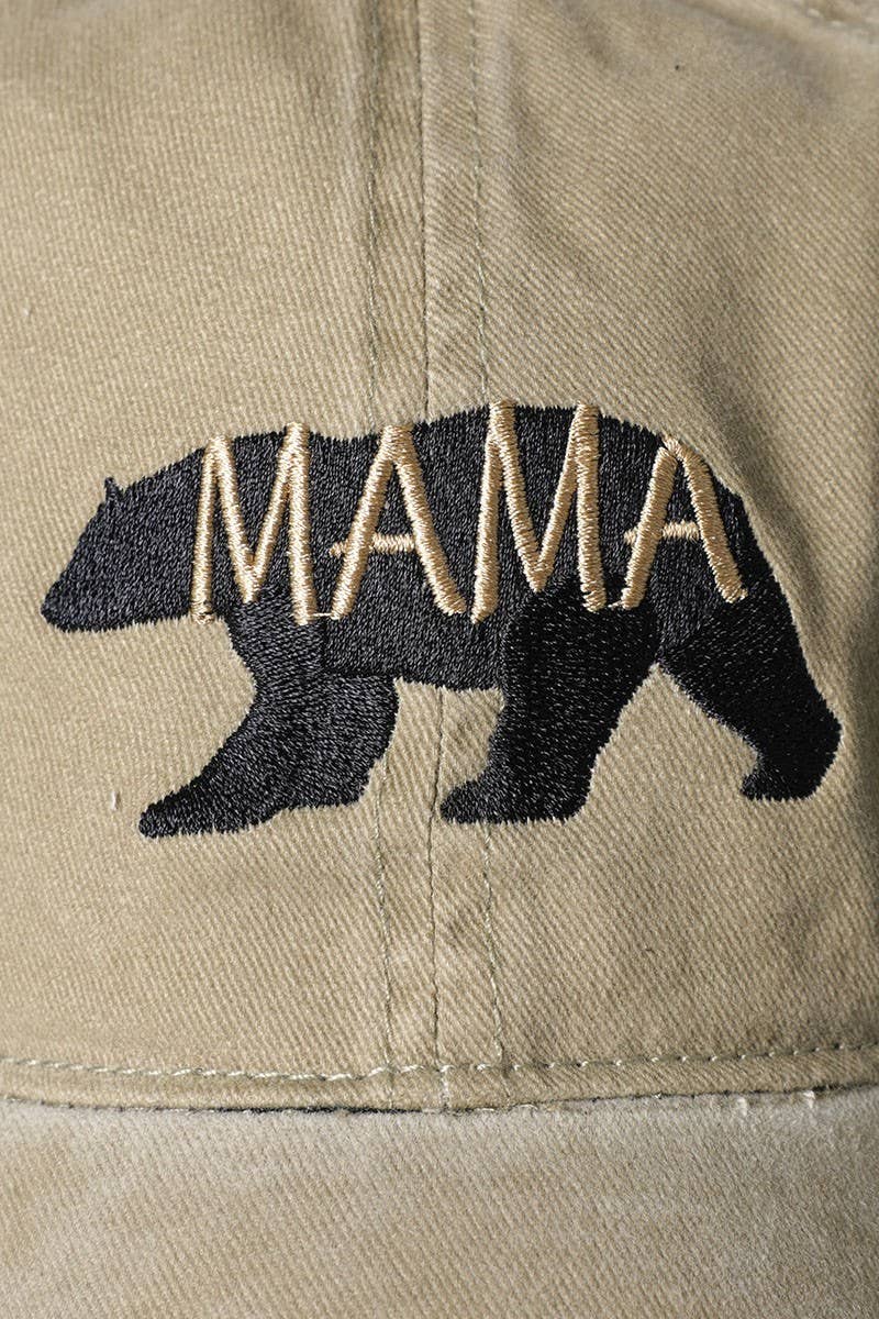 Mama Bear Washed Cotton Cap