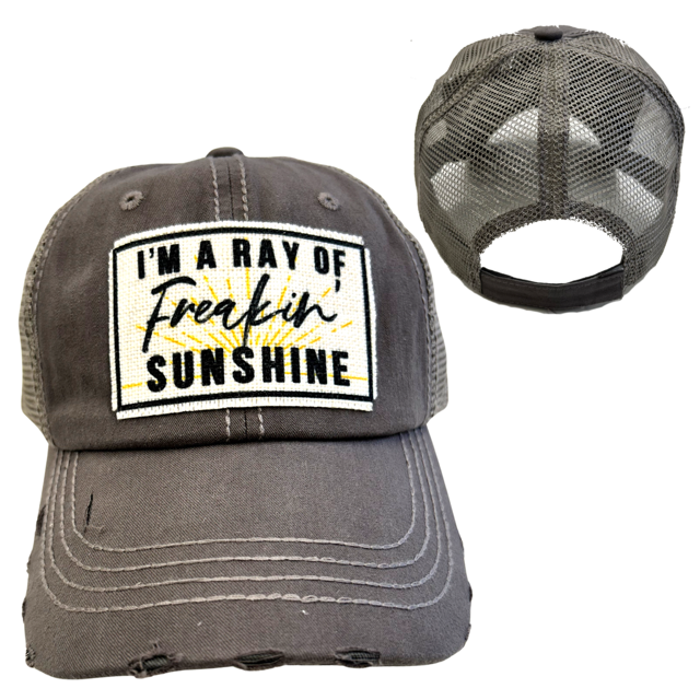 dkhandmade - I'M A RAY OF FREAKIN' SUNSHINE | UNISEX HAT | DISTRESSED