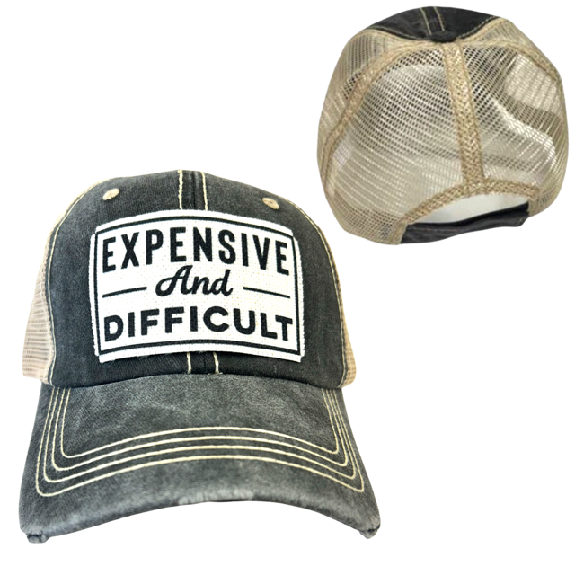 dkhandmade - EXPENSIVE AND DIFFICULT | UNISEX HAT | DISTRESSED