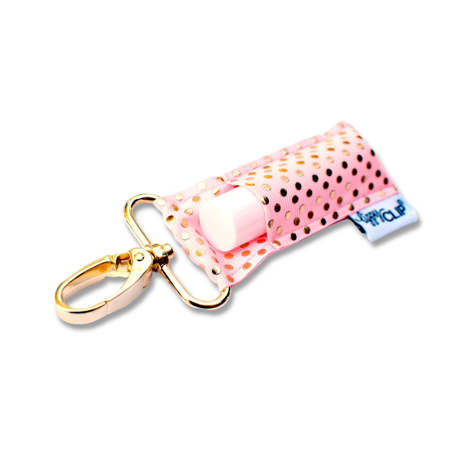 Gold Dots on Light Pink LippyClip
